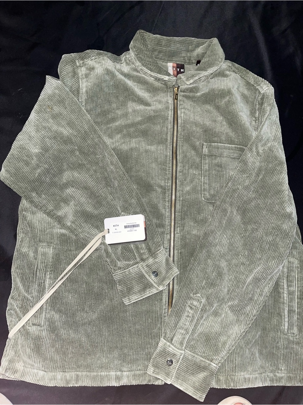 Kith Corduroy Zip Jacket in Sage Green